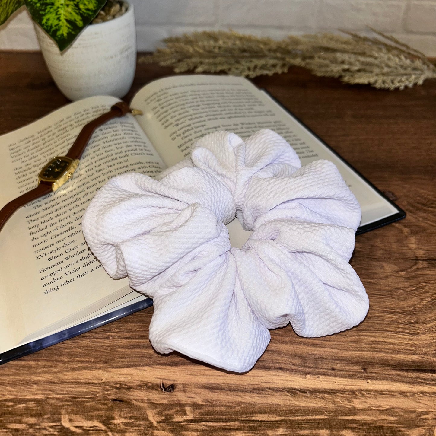 White Bullet Scrunchie