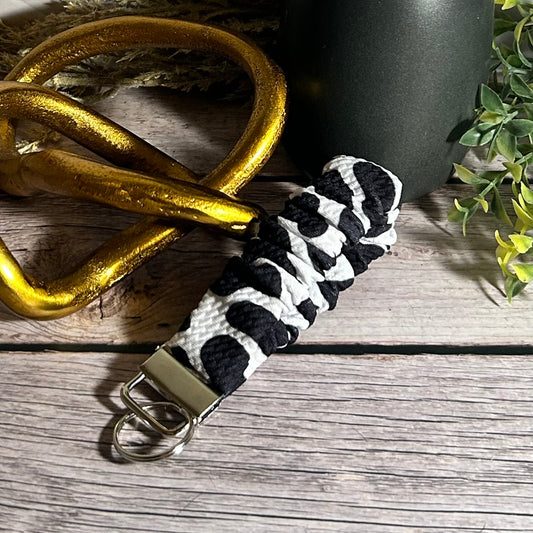 Cow Print Bullet Keychain