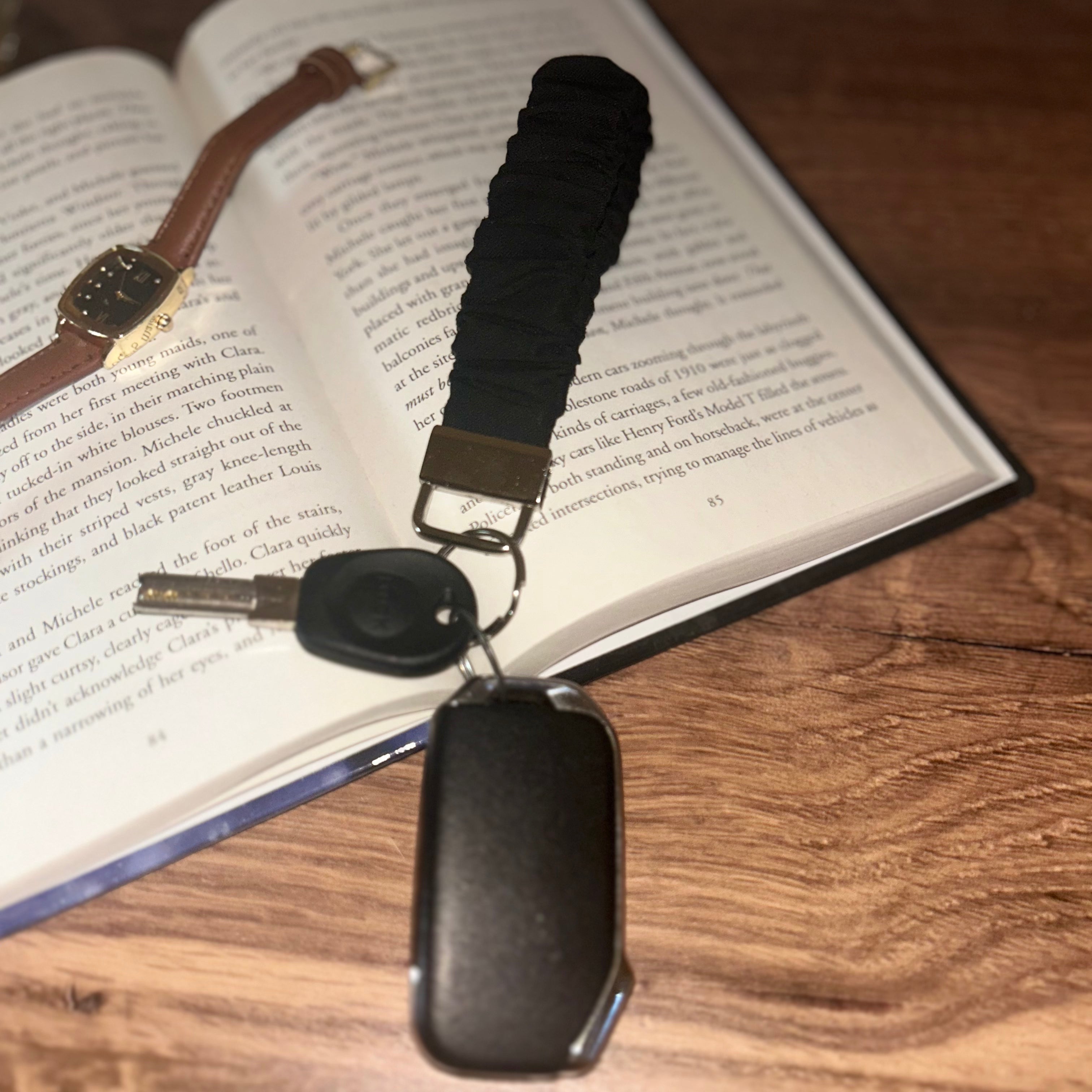 Black 100% Cotton Keychain