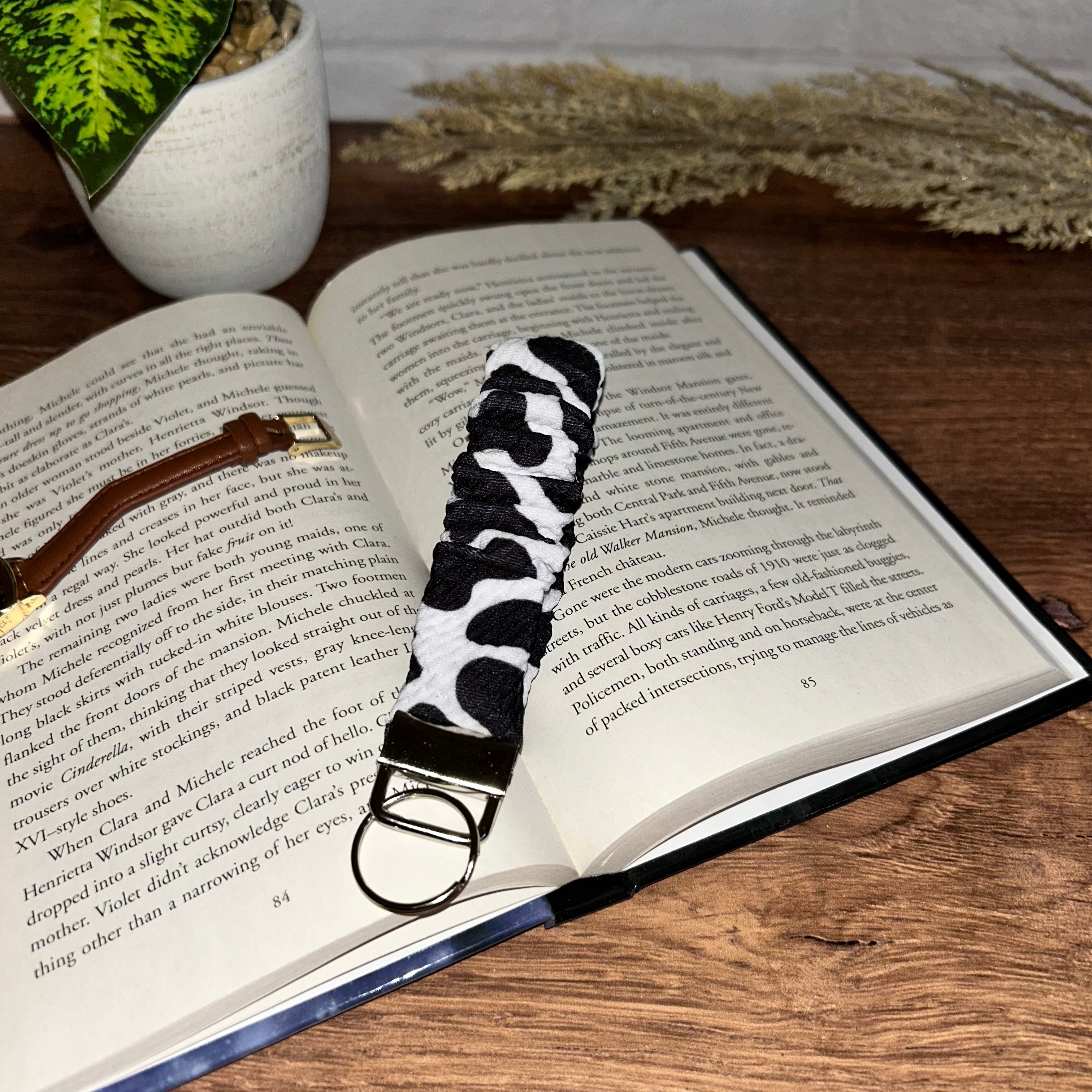 Cow Print Bullet Keychain