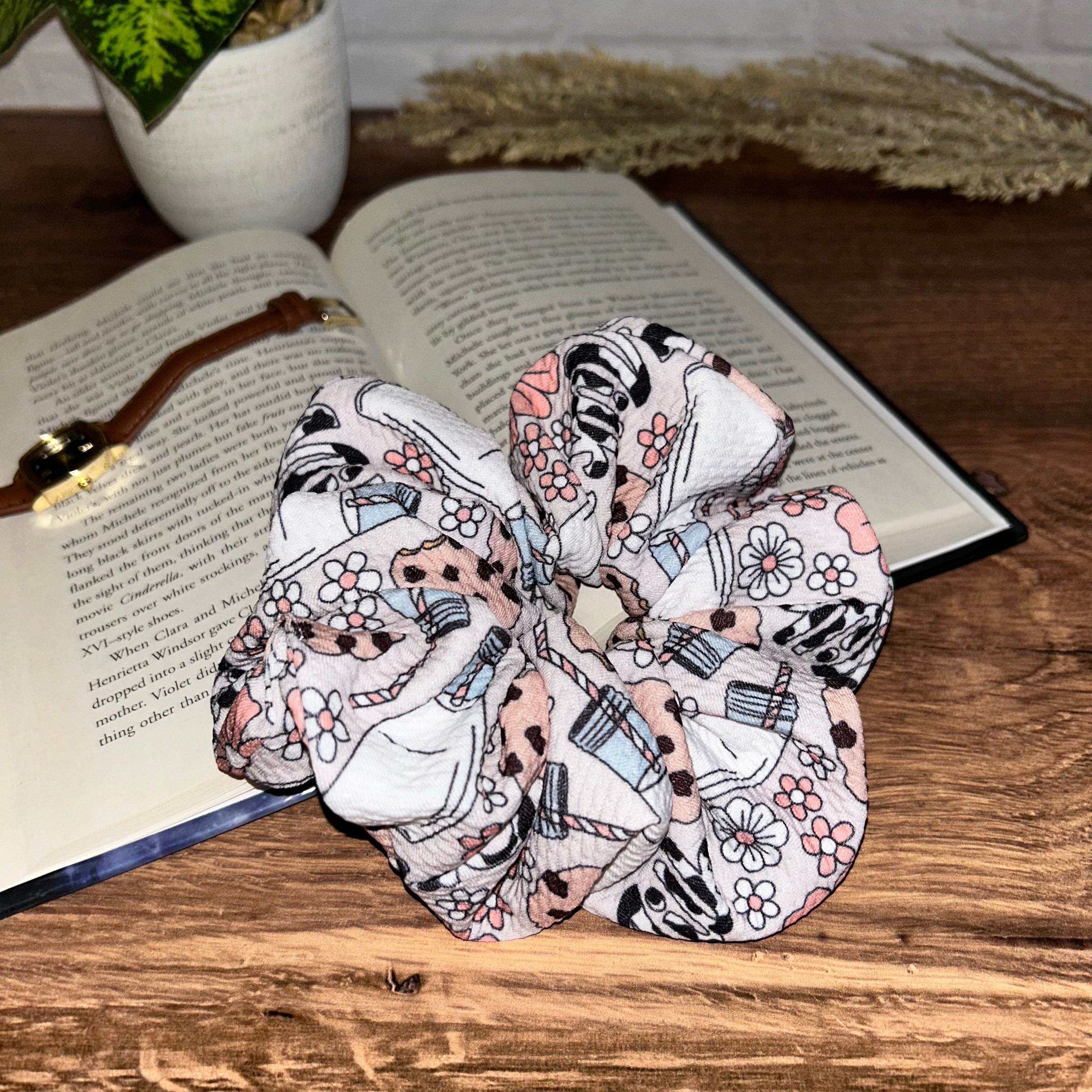 Milk & Cookies Bullet Scrunchie- JUMBO ONLY